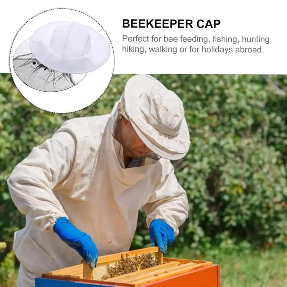 Beekeeping Tool White Bee Cap Bee Proof Cap Beekeeping Tool Foldable Easy Store For Camp Out Prevent All Kinds Flying Insec M3D7