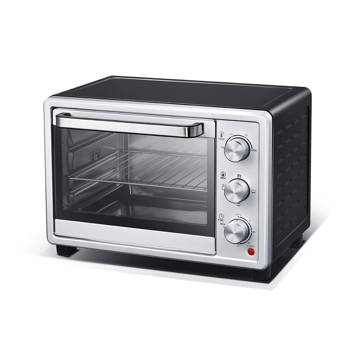 

23L 6Slices Electric Oven Multifunction Baking Machine, Household Stainless Steel Portable Toaster Pizza Oven.