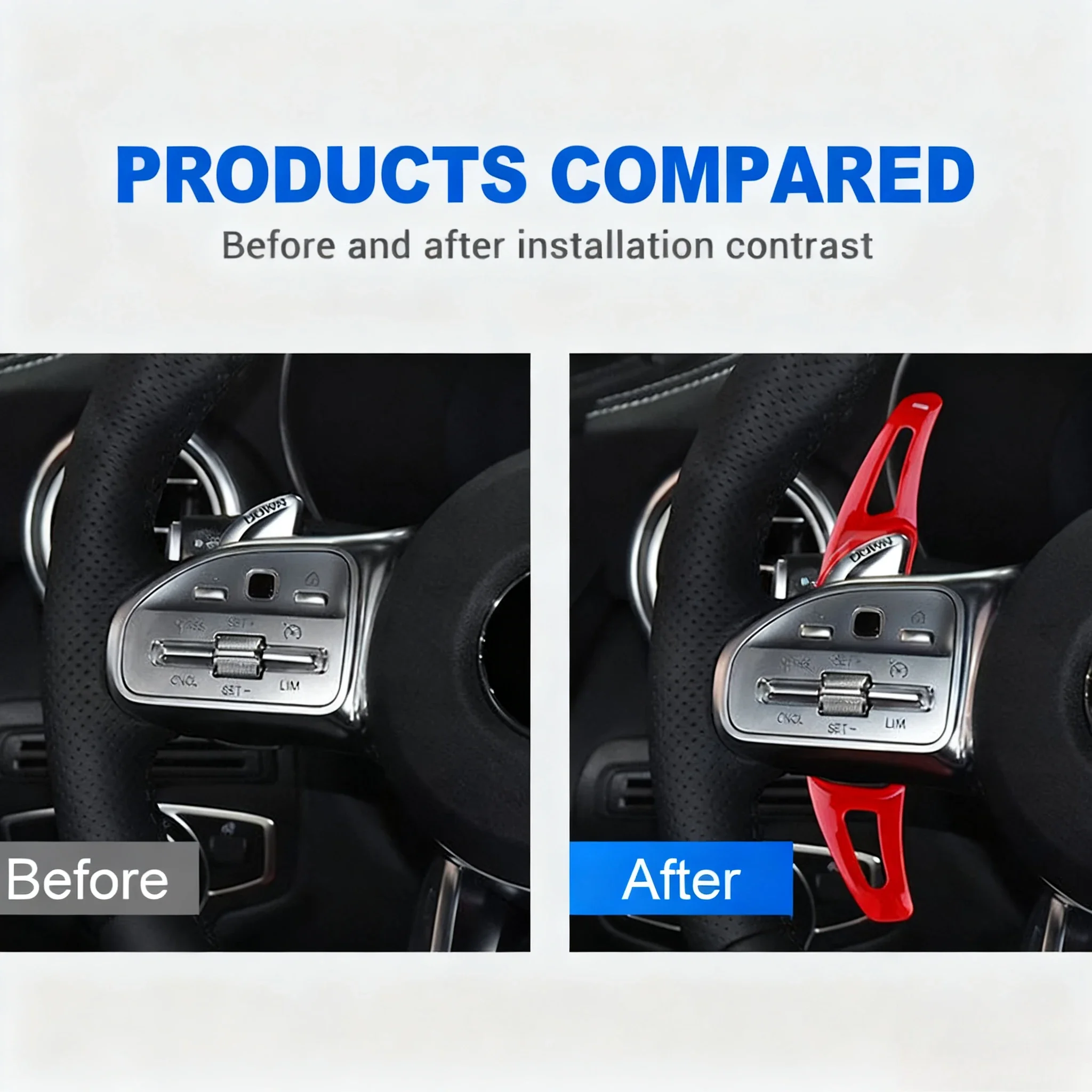 Für Mercedes-Benz AMG A35 A45 C63 E63 S63 G63 C43 CLA GLA GLC GLS GLE 2016-2023 auto Lenkrad Shift Paddle Shifter Verlängern – Detail 9
