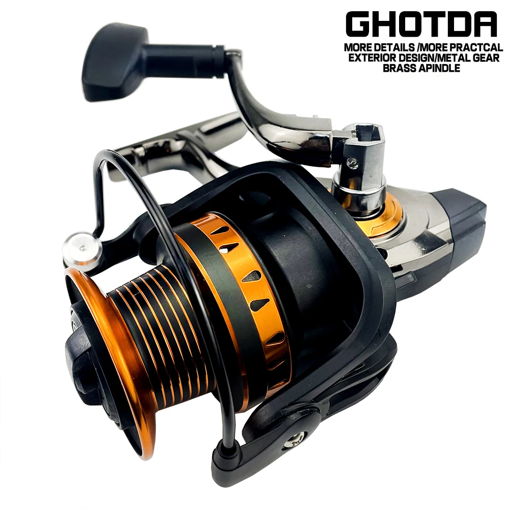 

GHOTDA New Metal Stainless Carp Spinning Fishing Reel 4000-8000 Series Gear Ratio: 5.2:1 Outdoor Equipment Fishing Gear