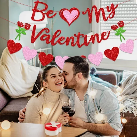 

Heart Paper Garlands Love Valentine's Day Party Decoration For Home Living Room Curtain Birthday Weeding Decor For Wedding Happy