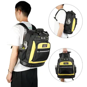 Mochila de herramientas de hombro para electricista, mochila grande  resistente al agua, instalación de reparación, portátil, de lona gruesa,  resistente al desgaste, 2024 - AliExpress