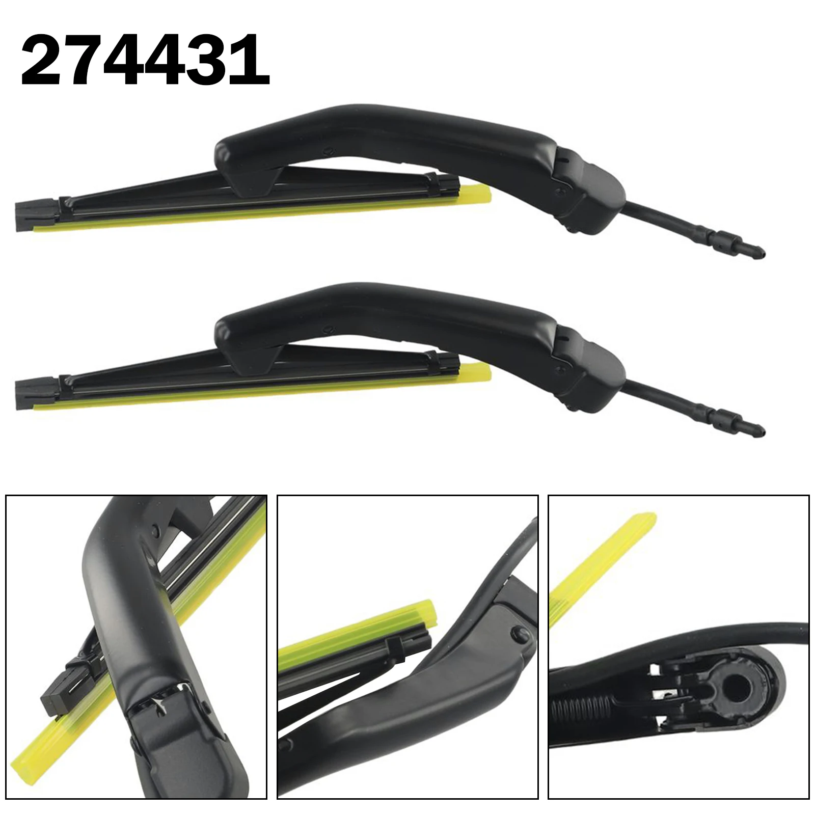 

New Practical Headlight Wiper Set Kit Replacement 274431 2Pcs Accessories Black For Vlovo S80 1999-2006 Plastic
