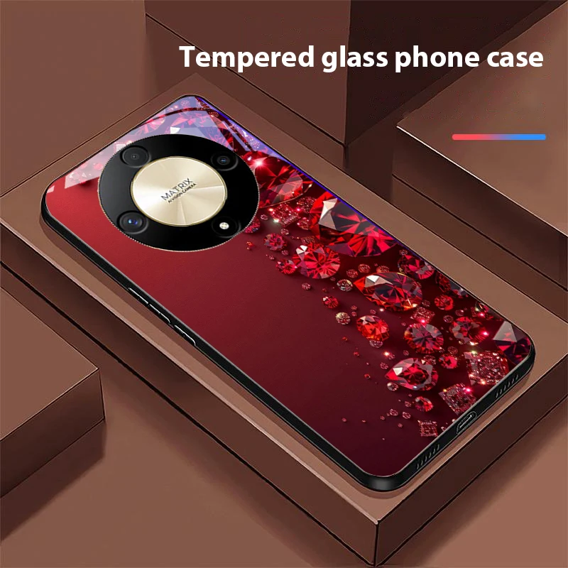 Premium Full Diamonds Tempered Glass Phone Case