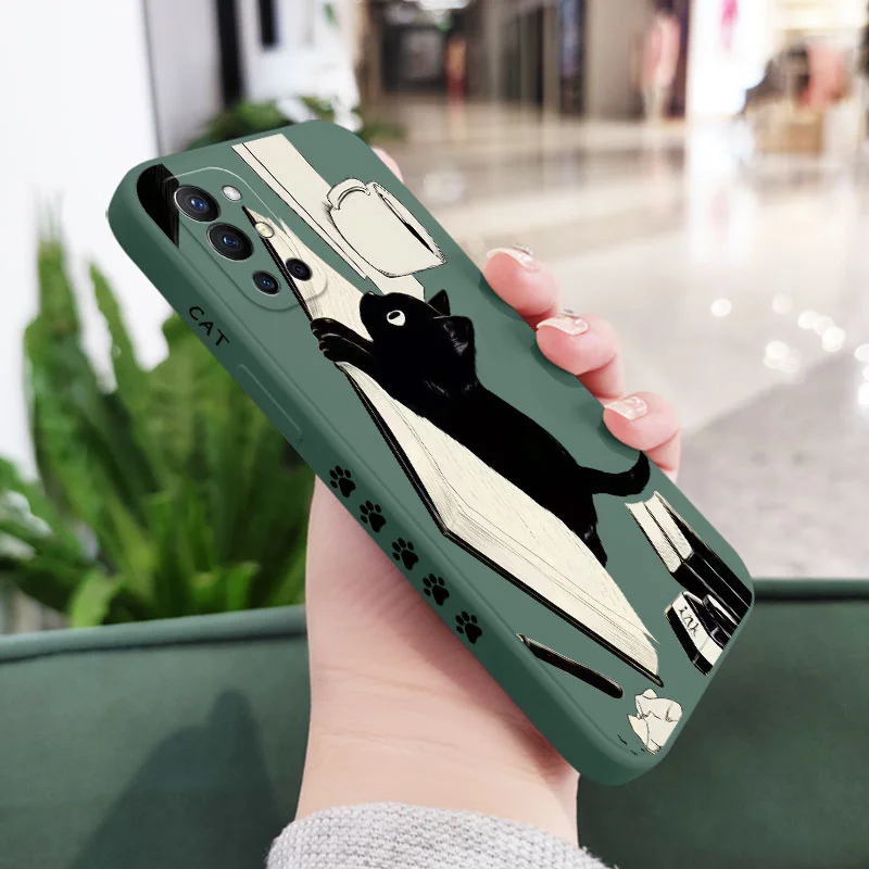 Naughty Cat Liquid Silicone Phone Case - Premium Protective Cover