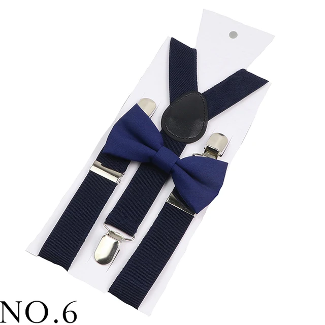 Bretelle Bambini Con Papillon | Set Regolabile Blu Navy Per Ragazzi - Foto 9