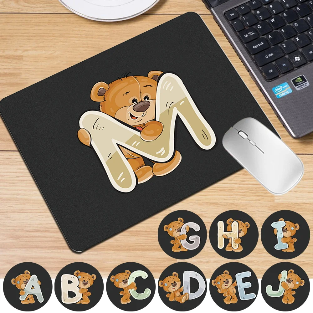 

Computer Mousepad Waterproof Keyboard Mat Soft Leather Gaming Mouse Pad Bear Letter Series Smooth Mice Cushion for Office Home