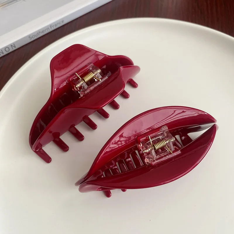 Muweordy Red Series Hair Clip Acetate Claw Clip Large Size Hair Claw Temperament Hair Clips for Girls Hair Accessories for Women