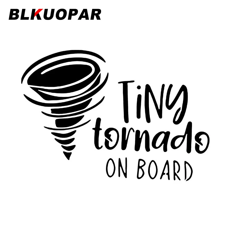 

BLKUOPAR Tiny Tornado on Board Car Stickers Fashion Graphics Decal Sunscreen Die Cut Refrigerator Caravan Car Styling