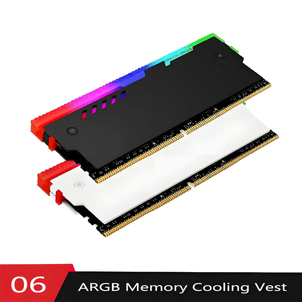Desktop computer Ram heatsink ARGB DDR5 DDR4 DDR3 DDR2 universal memory heat sink addressable 2 Pcs pack