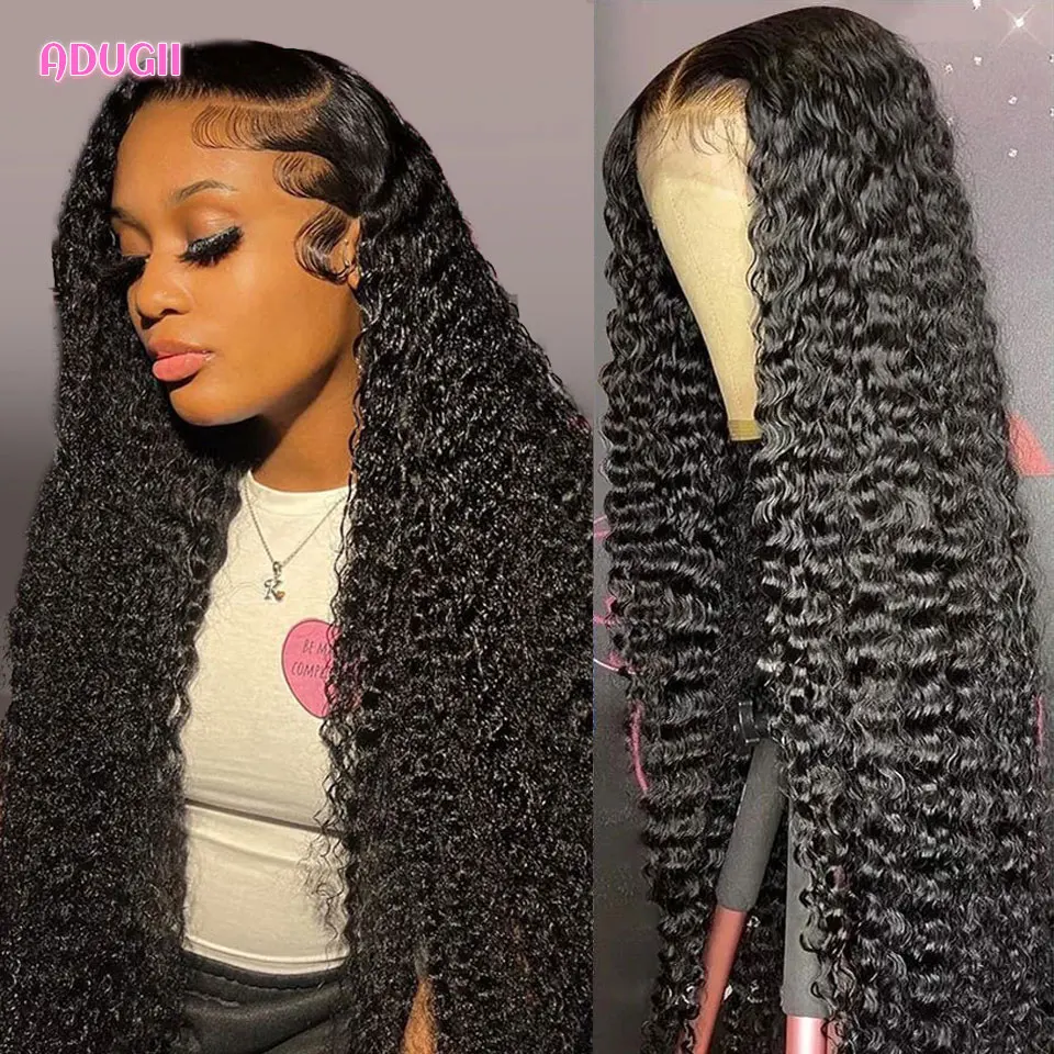 

13x4 Lace Frontal Wig HD Lace Deep Wave Frontal Wig 32Inch Water Wave Lace Front Wigs For Women Brazilian Curly Human Hair Wig