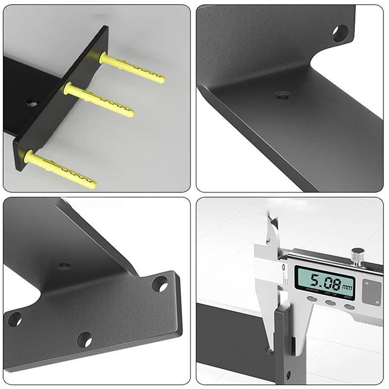 1PC 5mm Wall Shelf Bracket Suspended Tripod Shelf Support Hidden Wall Fixed Partition Storage Rack Shelves Angle Bracket Thicken 6