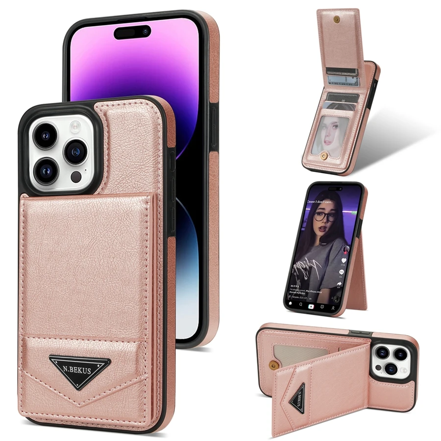 Wallet Magnetic Flip Sidestick Hardware Anti-theft Brush Leather Case For iPhone 17 Air 16e 16 Pro Max 15 Plus 14 13 12 11 XR