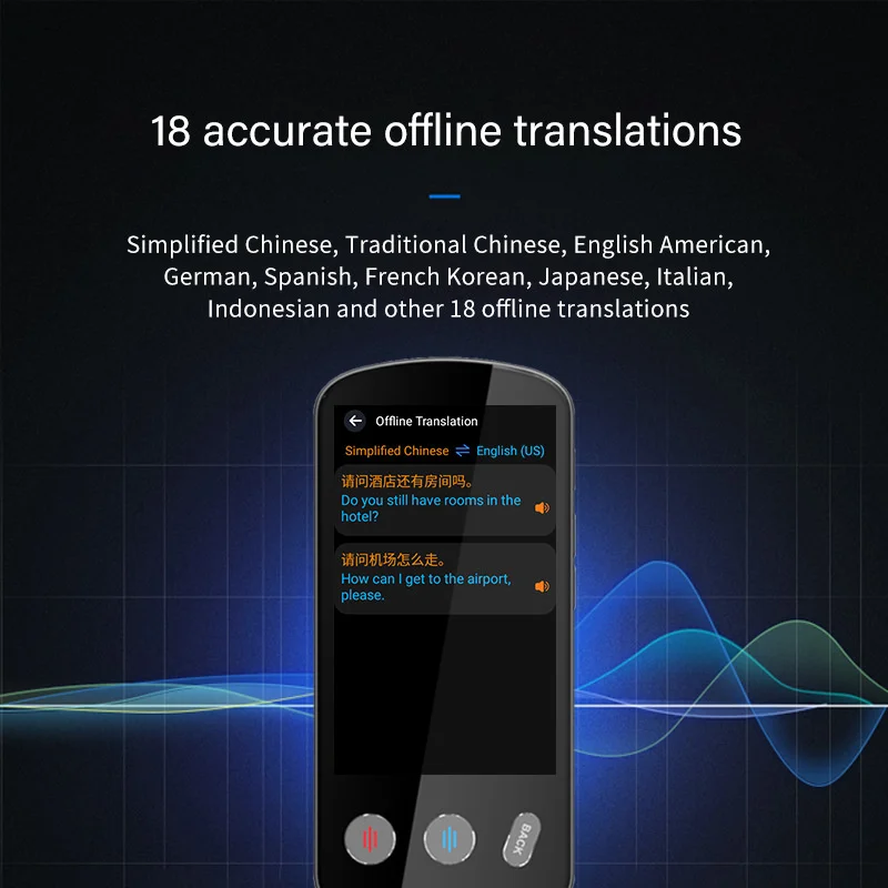 Smart Instant Voice Offline Translator Machine Support 138 Languages Real Time Multi-Languages Portable voice translator language translator
