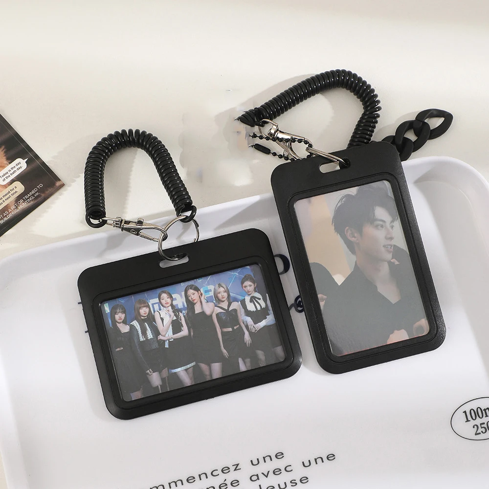Kpop Card Holder Photo Frame Cards Case Keychain Pendant Ins Idol Photo Card Sleeves Kpop Packaging Supplies