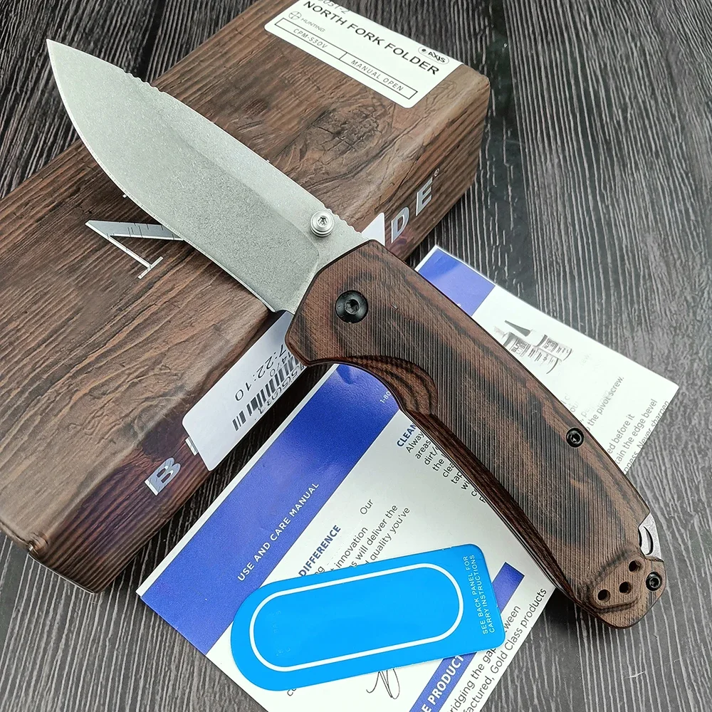 

EDC BM 15031 Hunt North Fork Folding Outdoor Tactical Knife Hunting Survival Pocket Knives Wooden Handle Camp Self Defense Tools