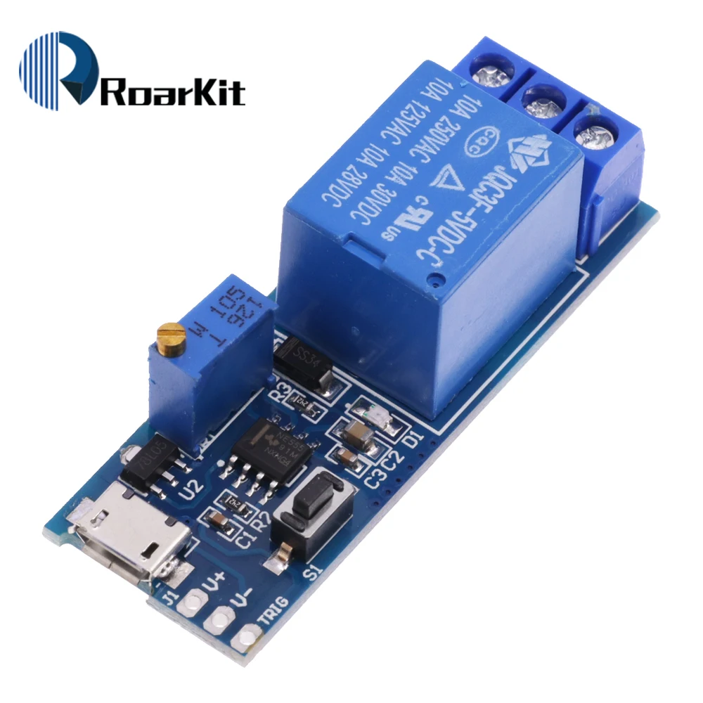 5v30v Delay Relay Timer Module Trigger Delay Switch Micro Usb Power