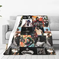 Rod Wave Hip Hop Rapper Flannel Blanket Singer Music Creative Throw Blankets Home Hotel Sofa 125*100cm Quilt Lightweight Thin 1