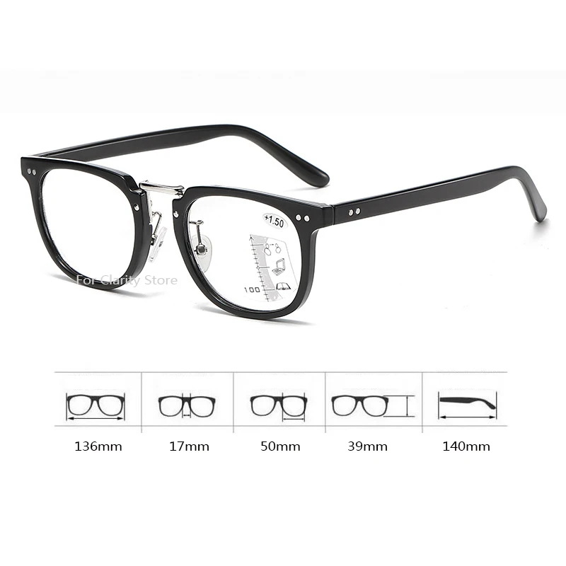 New Photochromism Progressive Multifocal Reading Glasses Men Pilot Presbyopic Glasses Blue Light Computer Grade Glasses 5
