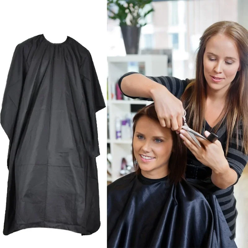 Black Hairdressing Cape Professional Hair-Cut Salon Barber Cloth Wrap Protect Gown Apron Waterproof Cutting Gown Hair Cloth Wrap 1pc black aluminum transformer cover case box protect cover for amp 110x110x116mm