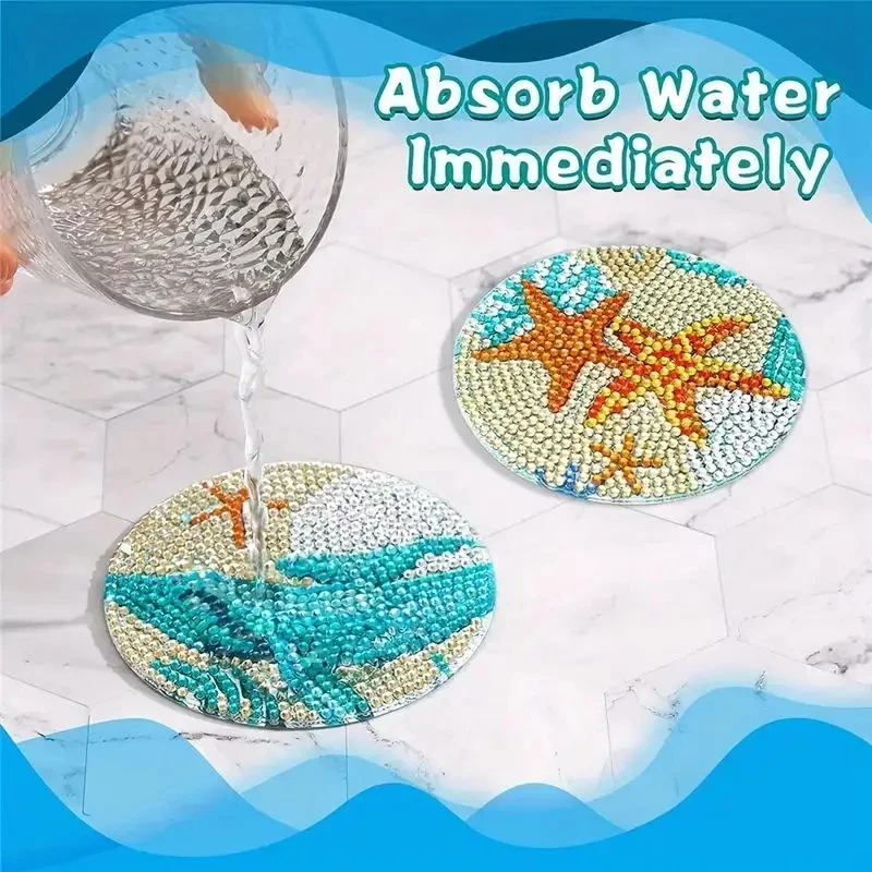 5D Diamant-Malerei Untersetzer-Set – 12 Stück Mit Halter, DIY Für Anfänger & Erwachsene