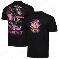 Men's Black Bret Hart Hitman Primitive Fathion Wrestling T-Shirt 2024 Summer New Arrivel  Fighting Style Streetwear Unisex Tops 1