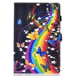Premium Kids Protective Case for Galaxy Tab A8 2021 - Magnetic Wallet TPU Cover with Fun Print Design, 10.5 Inch (Colorful butterfly)