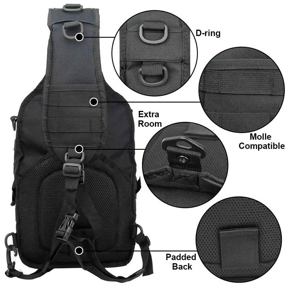 Shoulder Bag Sling Backpack Chest Bag for Men Women Sports Hiking Camping Travel Fishing Hunting