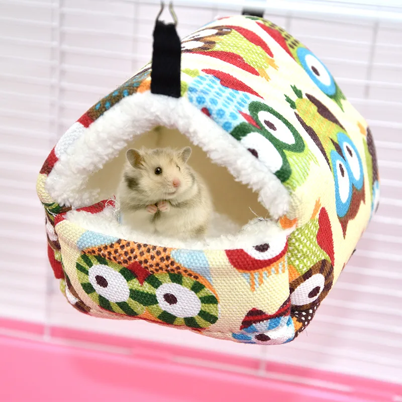 

Cute Hamster House Winter Thickening Warm Soft Beds New Bread Small Animal Nest for Hamster Hedgehog Rabbit Pet Accessories