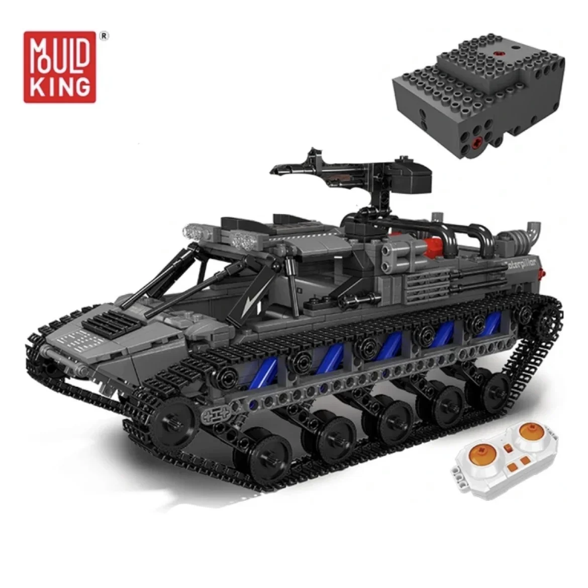 Mold King 20030 Technical Remote Control Military Tank Building Block Ev2 All-Terrain Tracked Vehicle Bricks Toys For Kids Gift
