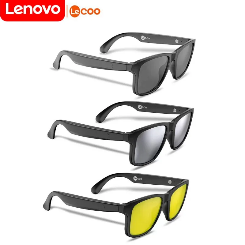 Lenovo Lecco inteligentne okulary zestaw słuchawkowy bezprzewodowe okulary przeciwsłoneczne Bluetooth 5.0 słuchawki sportowe na świeżym powietrzu połączenie muzyka okulary anty-niebieskie
