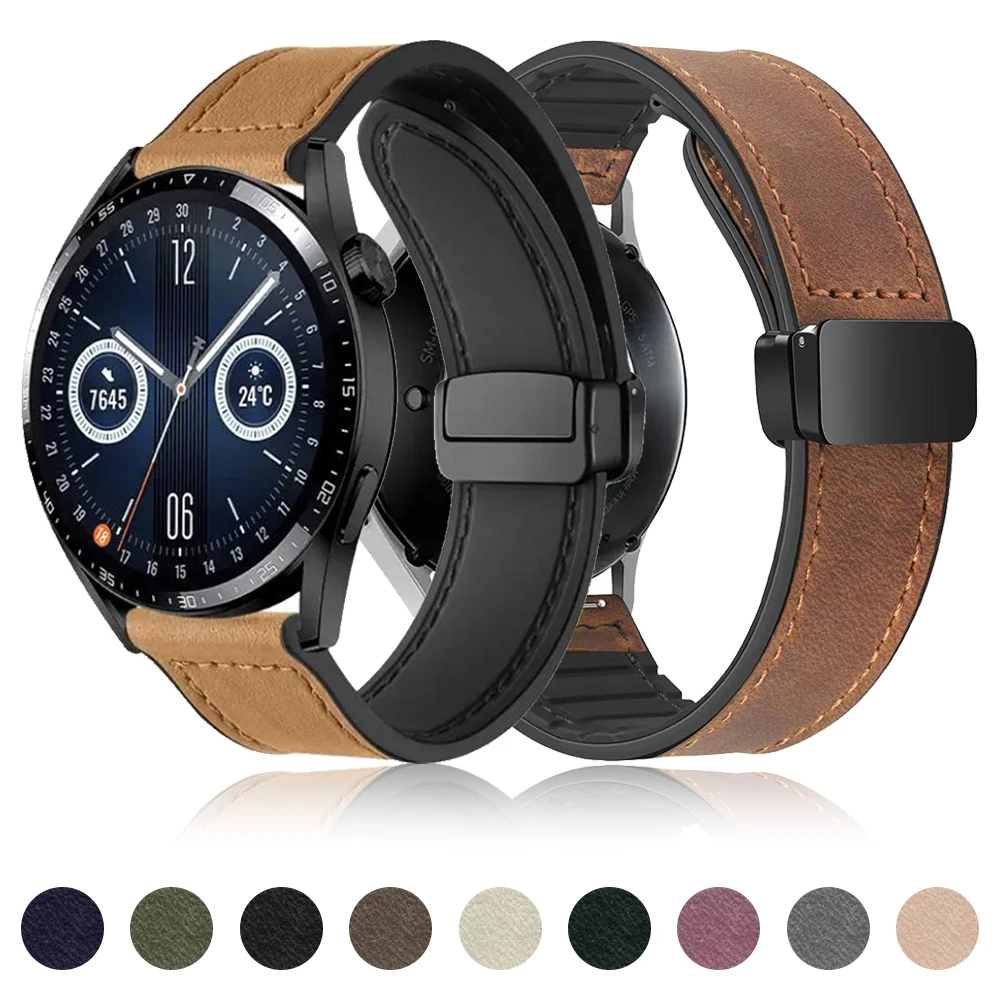 

18mm 20mm 22mm Leather Silicone Strap for Huawei Watch GT4 GT 4 41mm 46mm Wristband Bracelet for Huawei GT3 Pro GT2 3 2 Strap