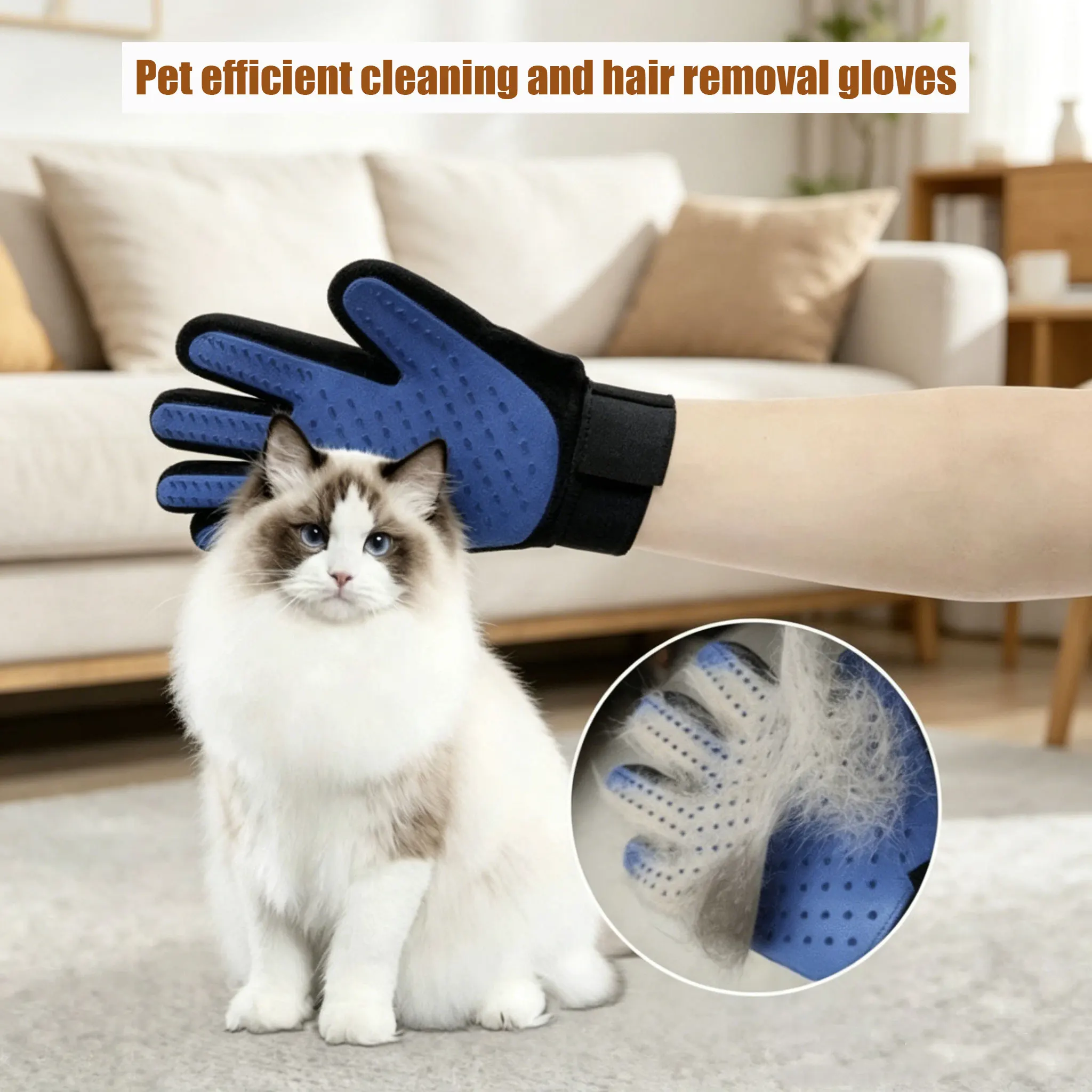 Pet Hair Removal and Grooming Glove – Deshedding & Massage Brush