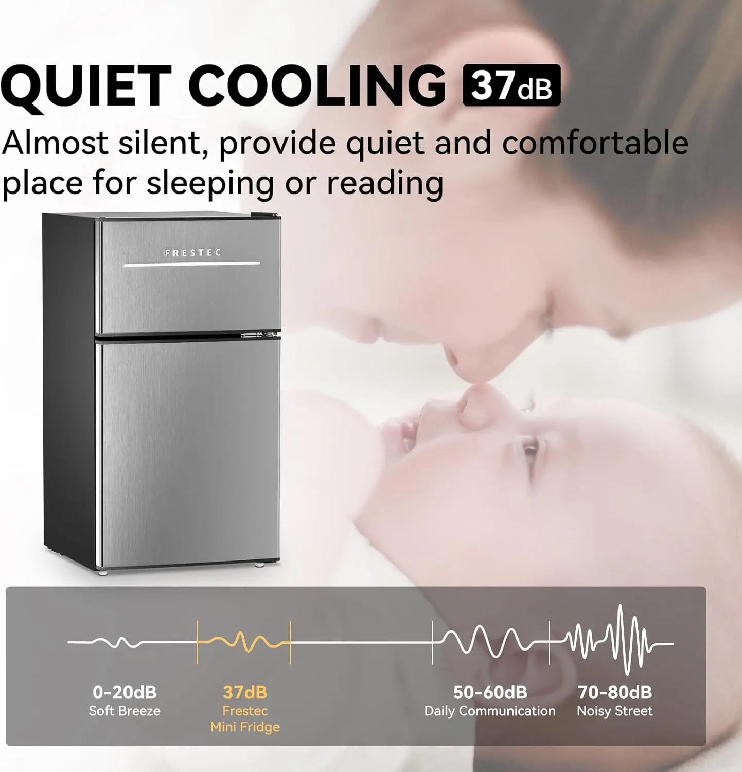 Mini Fridge with Freezer 3.5 Cu.Ft. 2 Door Refrigerator and Freezer Small Fridge for Bedroom Home Office Dorm, Small Dri 5