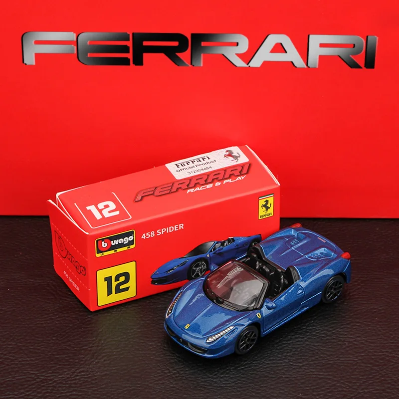 Bburago 1:64 Ferrari series Multiple models LAFerrari 488 458 ENZO F40 599 F12 car die-casting model small-scale toy collection 2