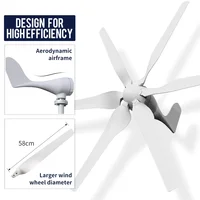 Éolienne à axe horizontal 1000W 1KW 12V 24V 48V, générateur éolien certifié CE, énergie gratuite, démarrage à basse vitesse, hors réseau pour usage domestique 3
