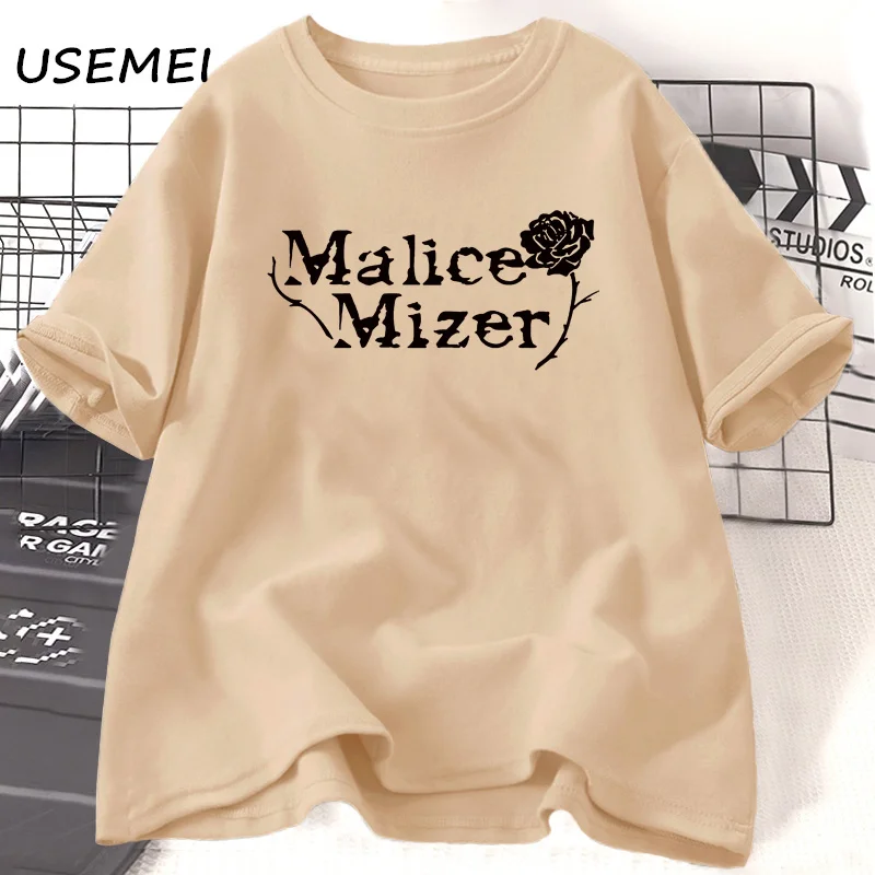 Malice Mizer Rose T-shirt Women Men Rock Music Graphic T Shirts Round Neck Cotton Short Sleeve T-shirts Oversized Streetwear 2