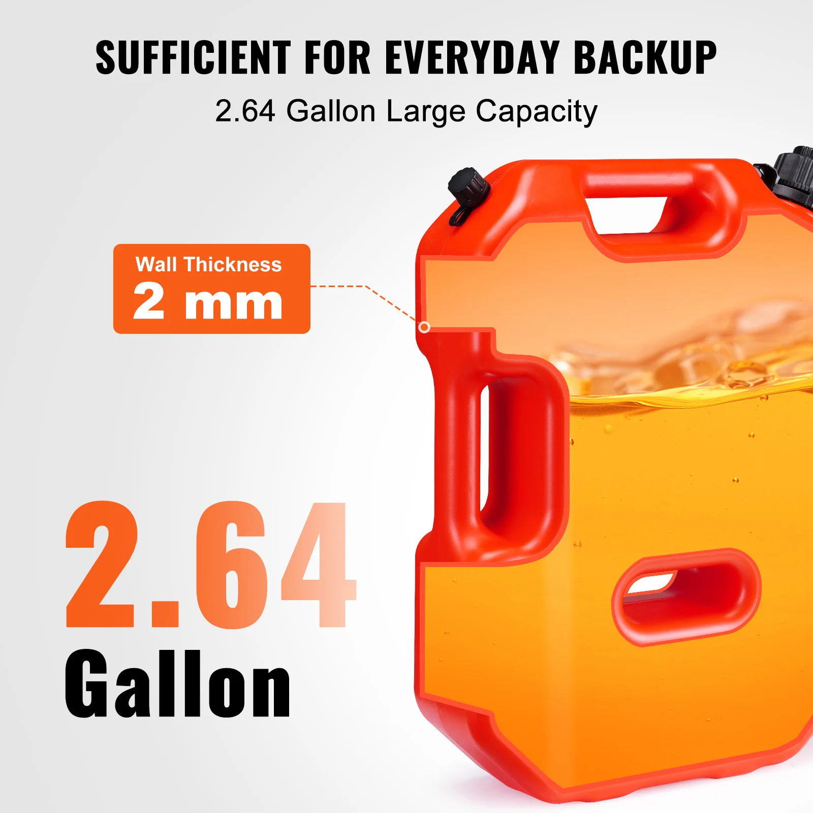 VEVOR 10L Red Fuel Tank Petrol Cans Barrels Gas Spare Container Anti-static Jerry Can Fuel Tank Pack Mororcycle Jerrycan motorcycle fuel container petrol can