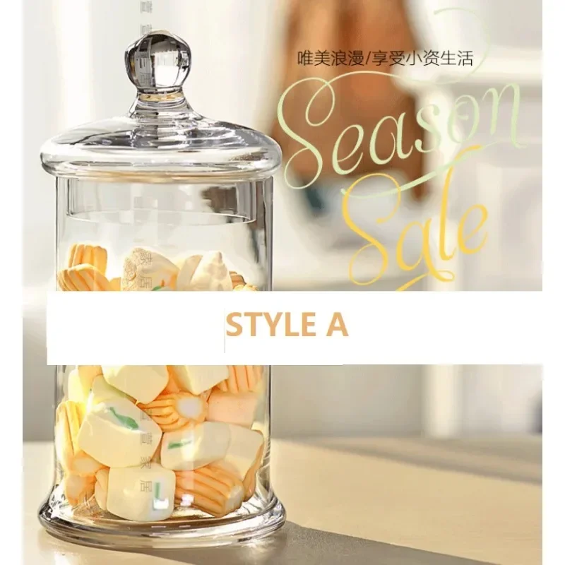 Crystal Wedding Decor Transparent Glass Crafts Three Styles Candy Jars Grain Storage Bottle 4