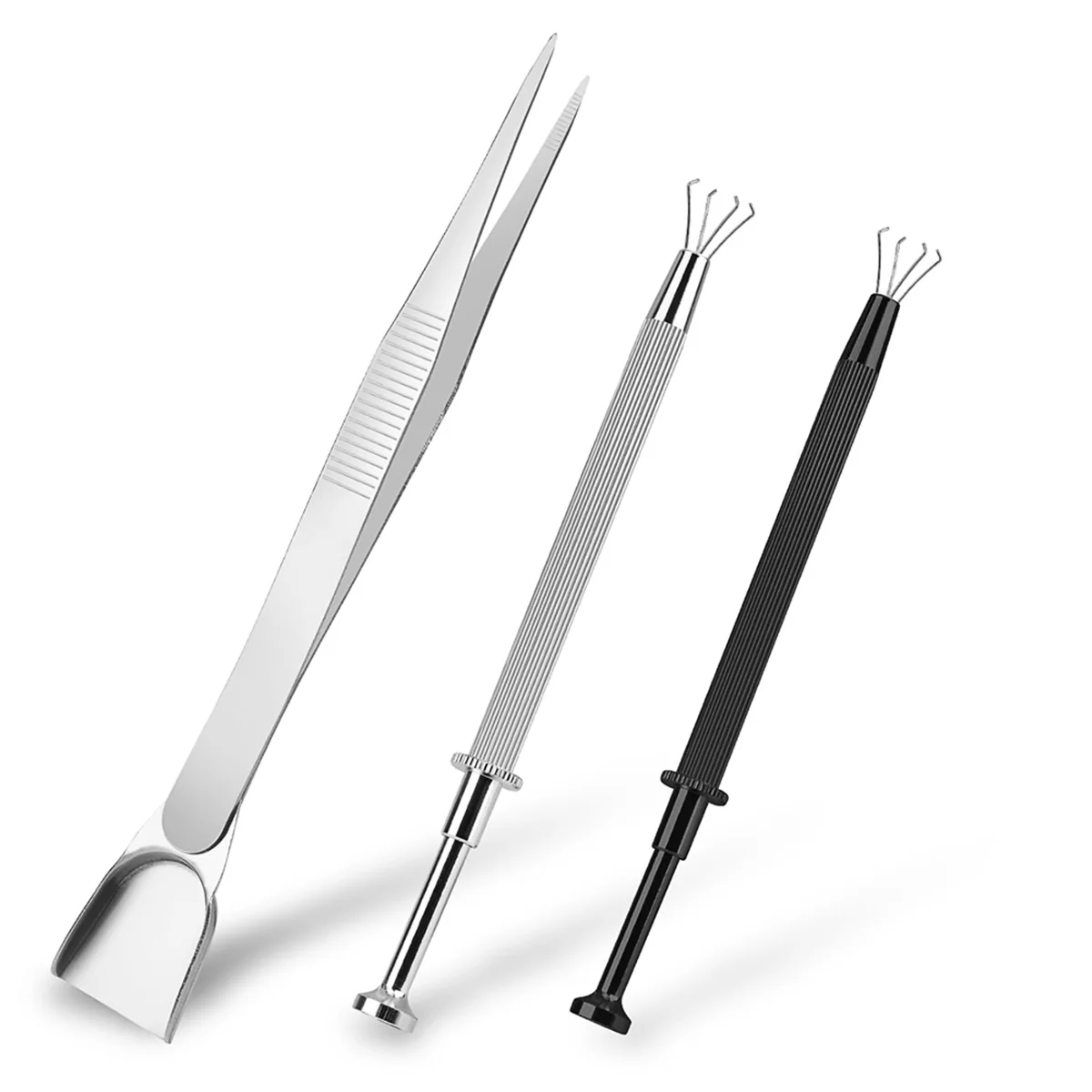 믿을 수 있는 3Pcs 그래버 도구 홀더 세트 보석상 픽업 뿌리 펜 쥬얼리 족집게 작은 개체에 대 한 4 클로 피어싱 공 Ch