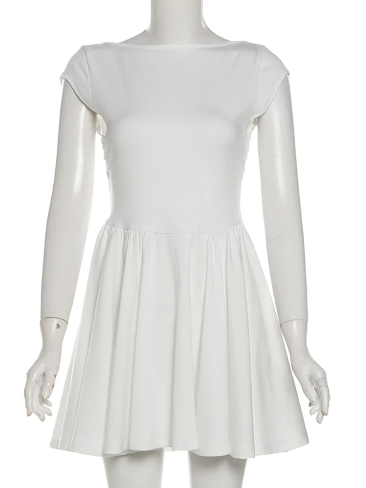 Fantoye Sexy Backless A-line Women Dress Black Sleeveless High Waist Dress Female Autumn Slim Elegant Party Clubwear Vestidos