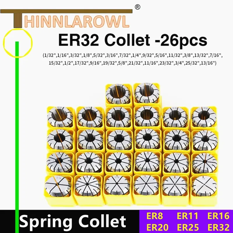 ER8 ER11 ER16 ER20 ER25 ER32 стандартная точность патрона 0 008 мм для фрезерного станка с ЧПУ |