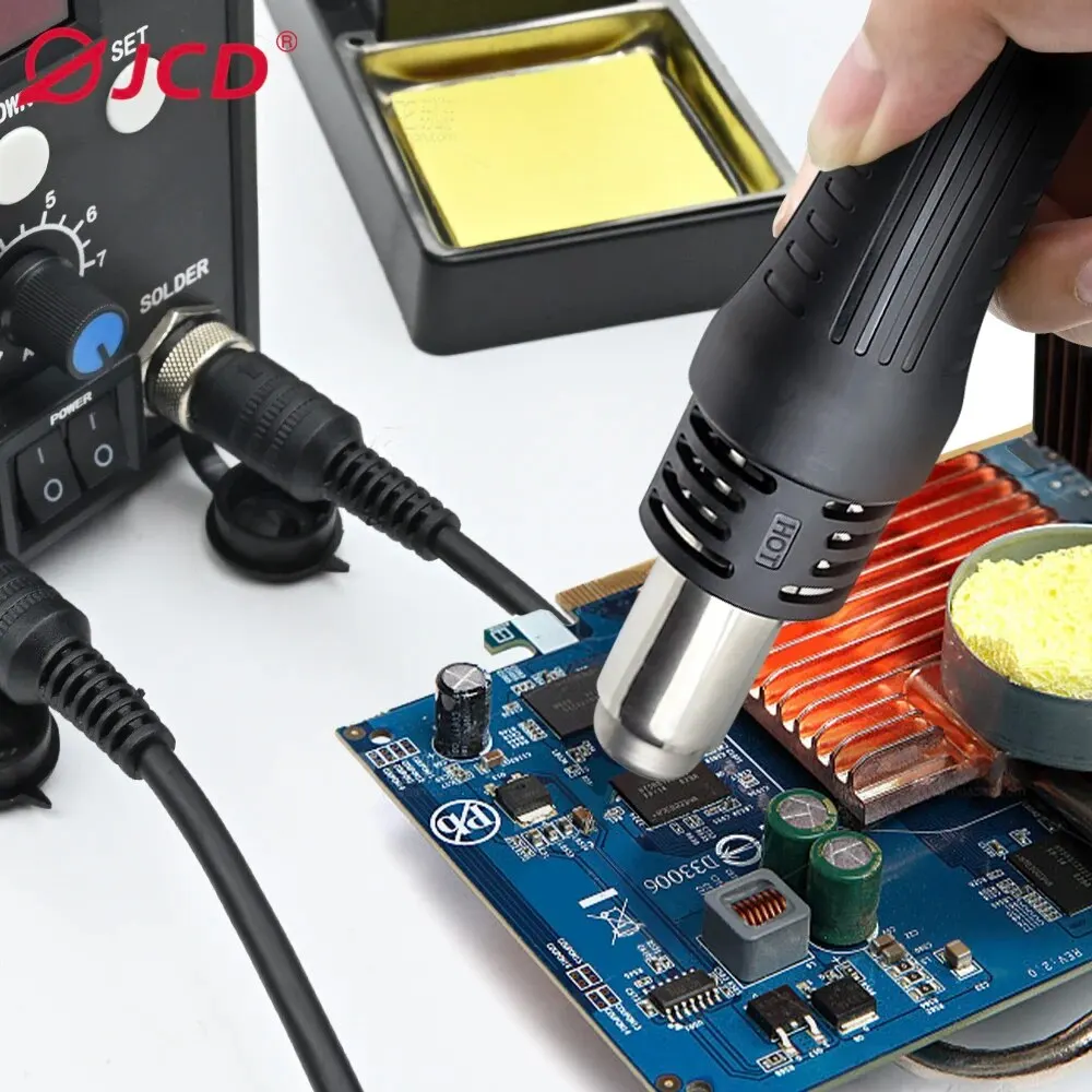 JCD 8586 Soldering Station 2 In 1 Digital ESD Hot Air Blower Heat Gun Welding Solder Iron SMD Desoldering Rework Station Tools 6