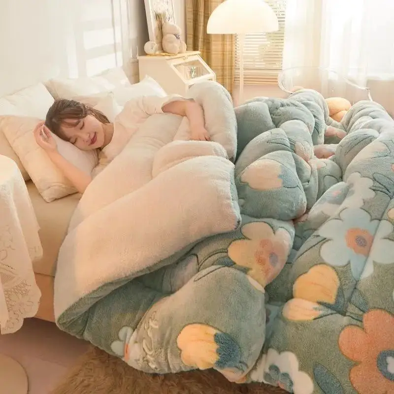 Lamb Wool Bed Comforter Wool Cotton Blanket