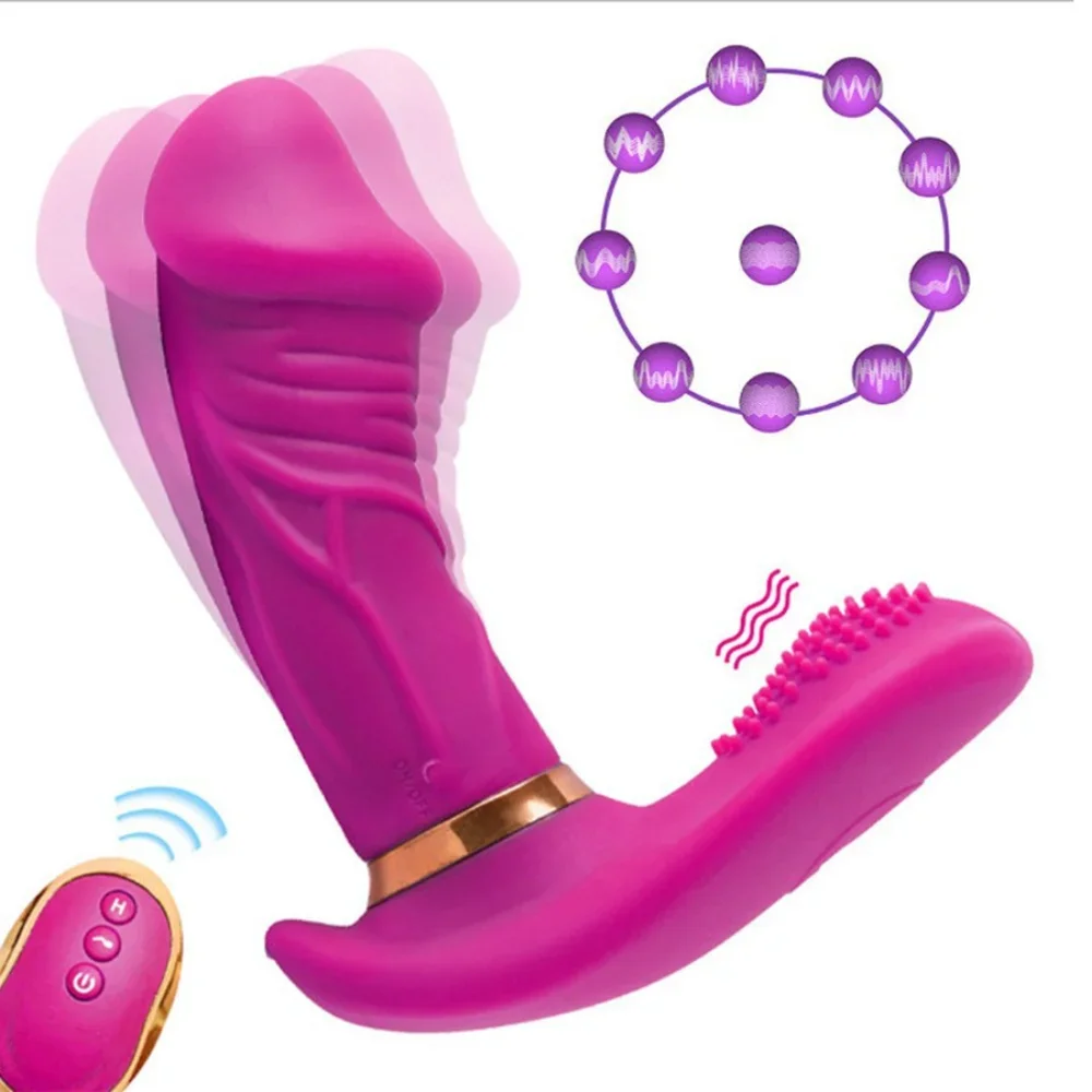 NEW 1PCS 10-Frequency Dual Vibration Strap On Dildo Clitoris Stimulator G spot Vibrator Masturbation Sex Toys for Woman Female