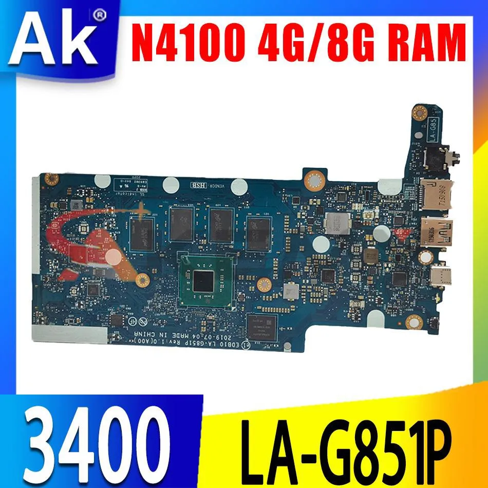 

ShenzhenLA-G851P Celeron N4100 4GB 8GB RAM or 64GB SSD For dell Chromebook 3400 Laptop Motherboard Mainboard CN-0DC8GK CN-0NYYJN