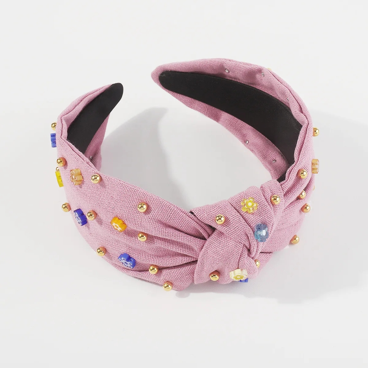 Hairhoop Headband Hairpin Fashion Creative Resin Flower Hairpin Simple Nail Bead Headband Female