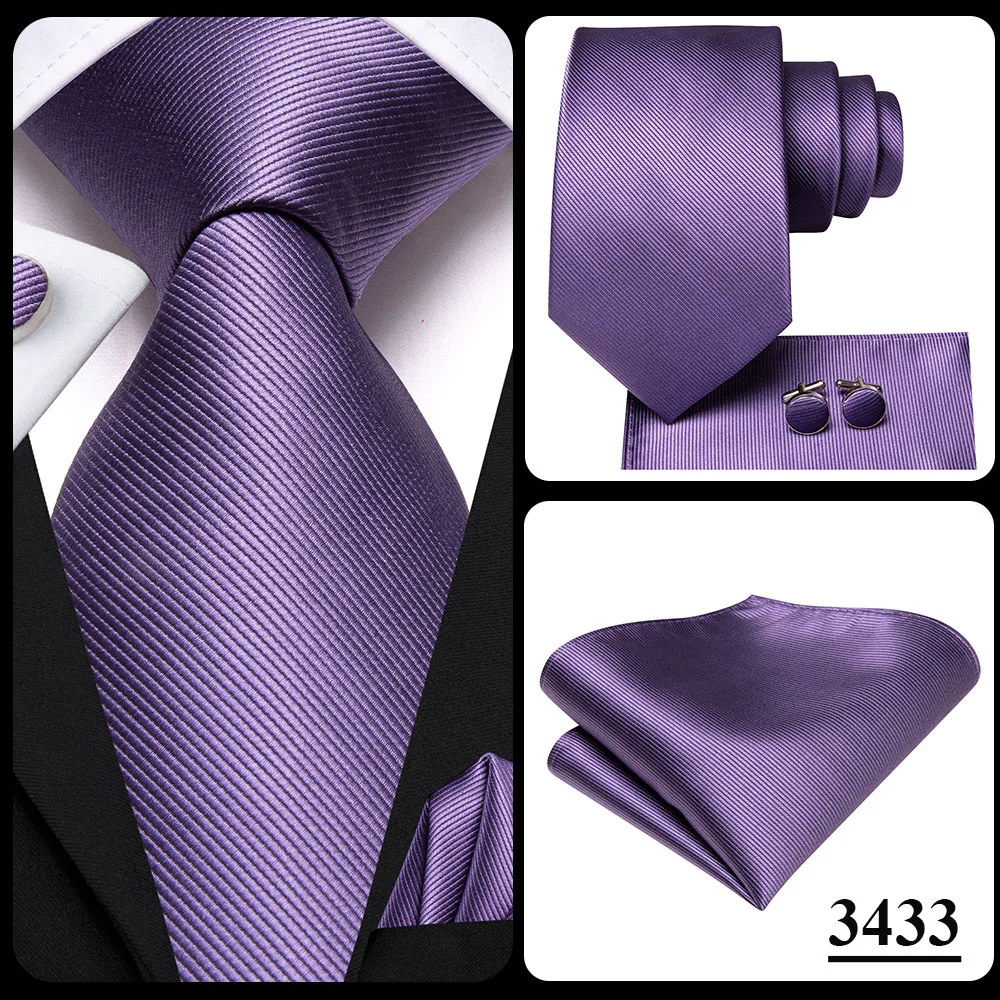 Hallo-Krawatte Helllila Solide Seide Hochzeit Krawatte Für Männer Qualität Hanky Manschettenknopf Geschenk Krawatte Set Mode Neuheit Designer dropshipping – Detail 21