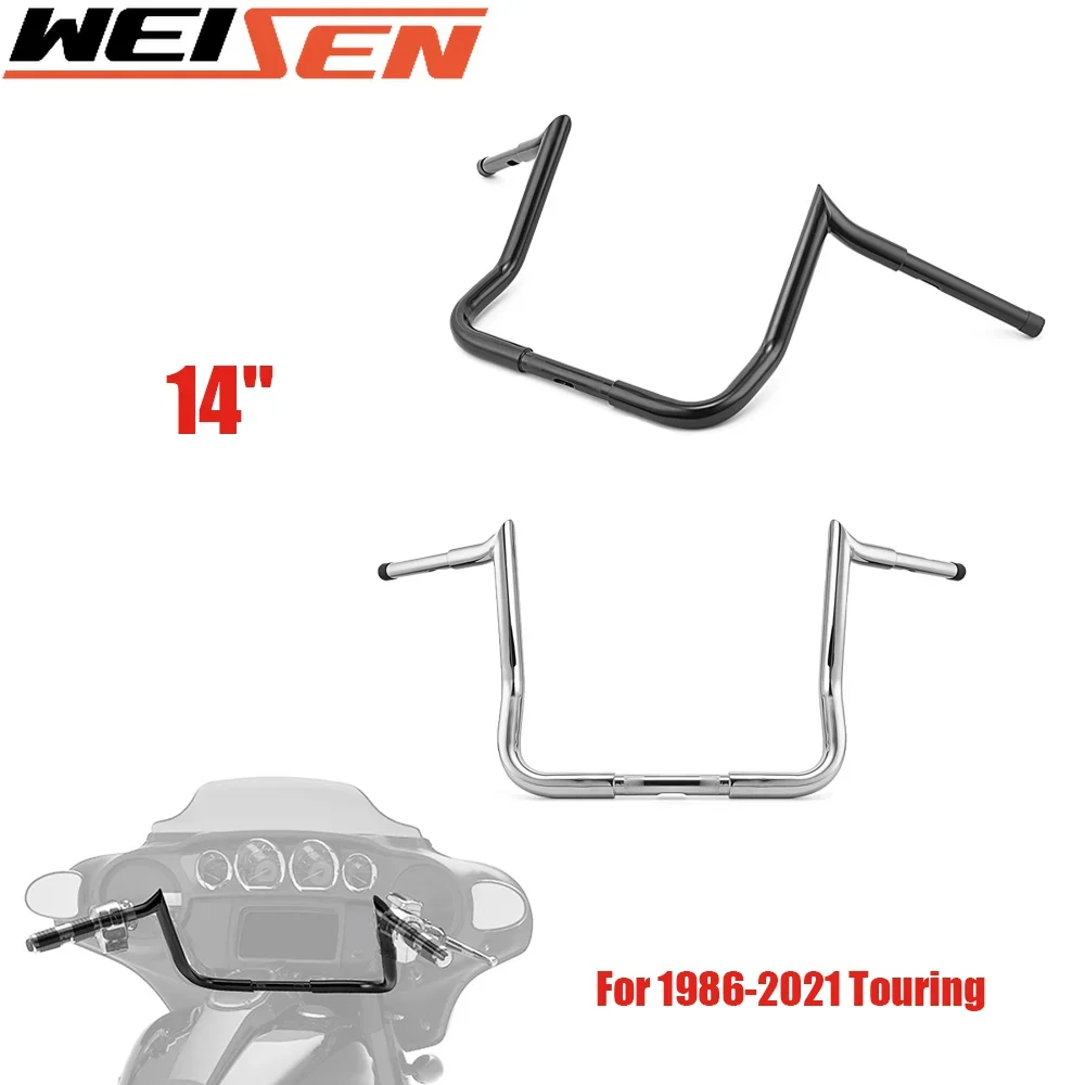 

14" Motorcycle Batwing Fairing Handlebar Monkey Baggers Bar For Harley-Davidson Electra Street Glide Touring Chrome Gloss Black