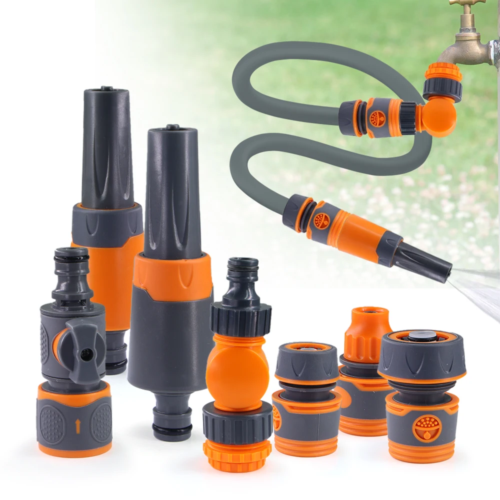 Garden 3/8" 1/2" 3/4" Quick Connect Water Gun Hose Accessories Set Car Wash Cleaning the Floor Home Automatic Watering System